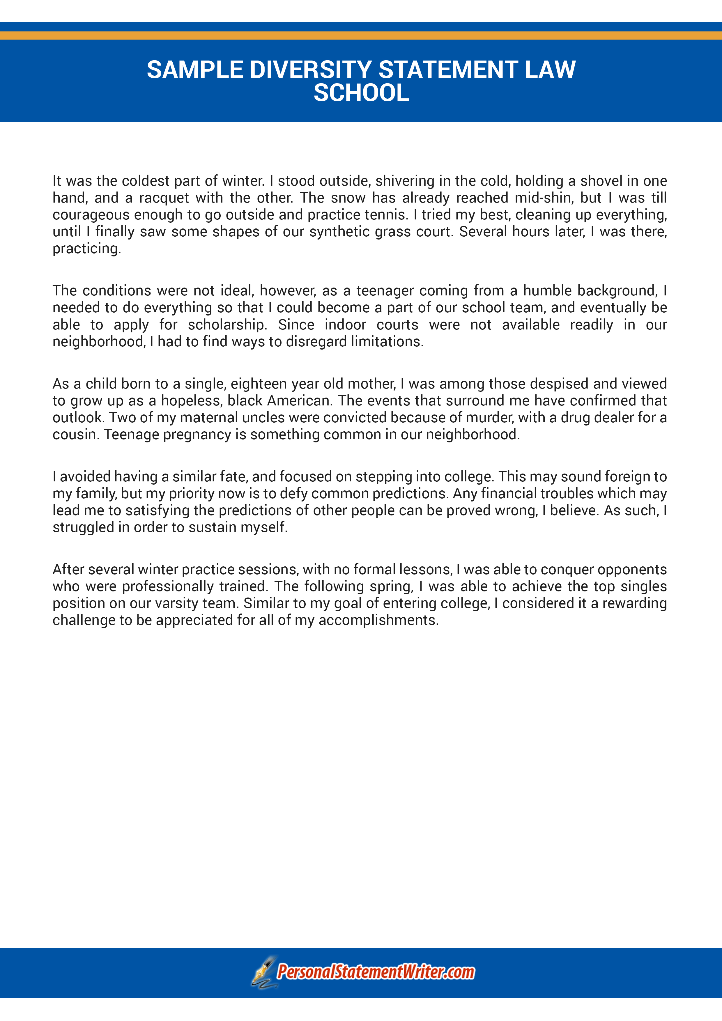 Diversity essay and law school