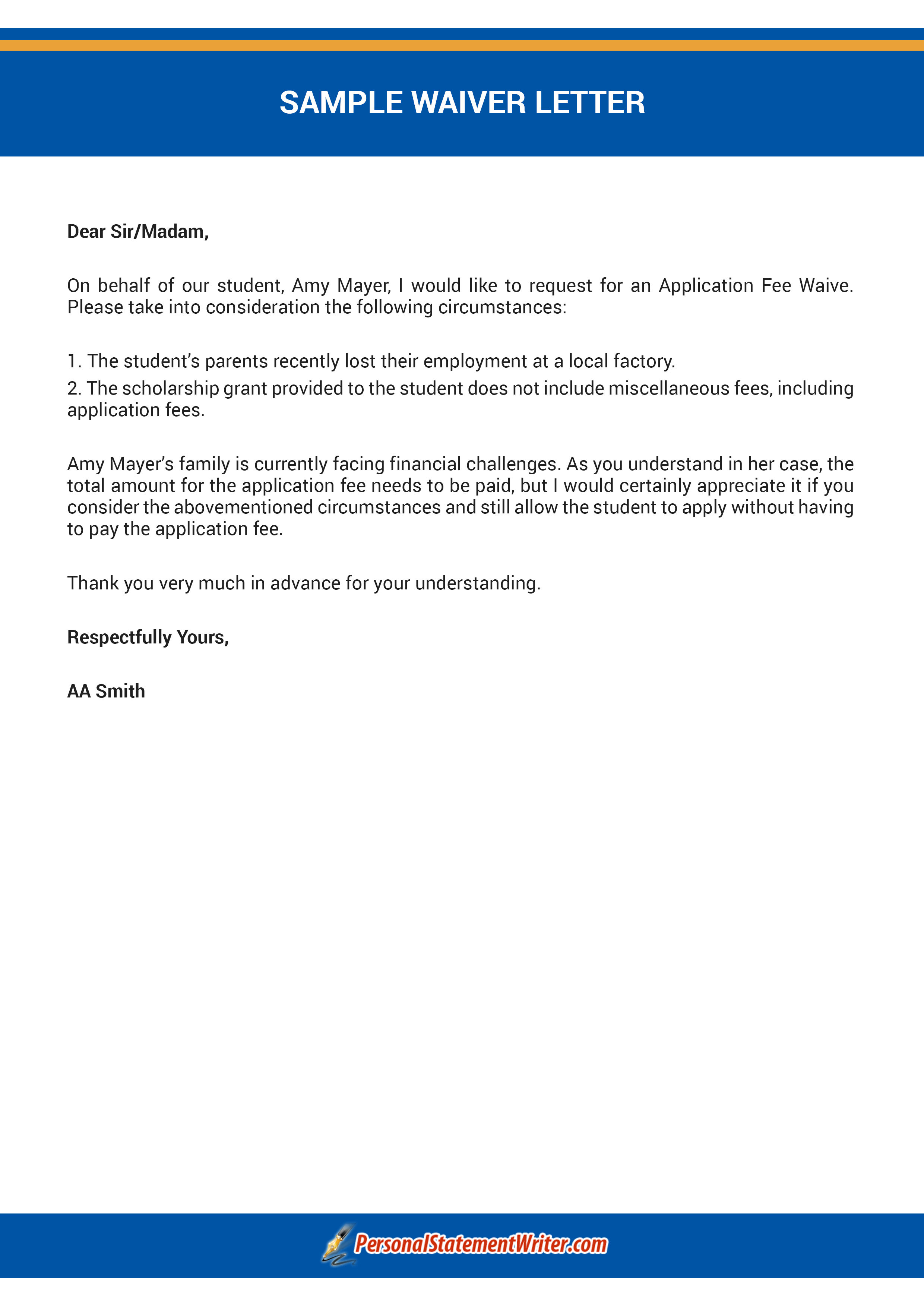 Consent Sample Letter Of Waiver Of Rights Applicationsampleletters 