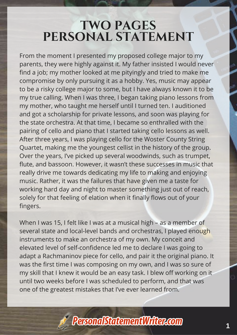 2 page personal statement image