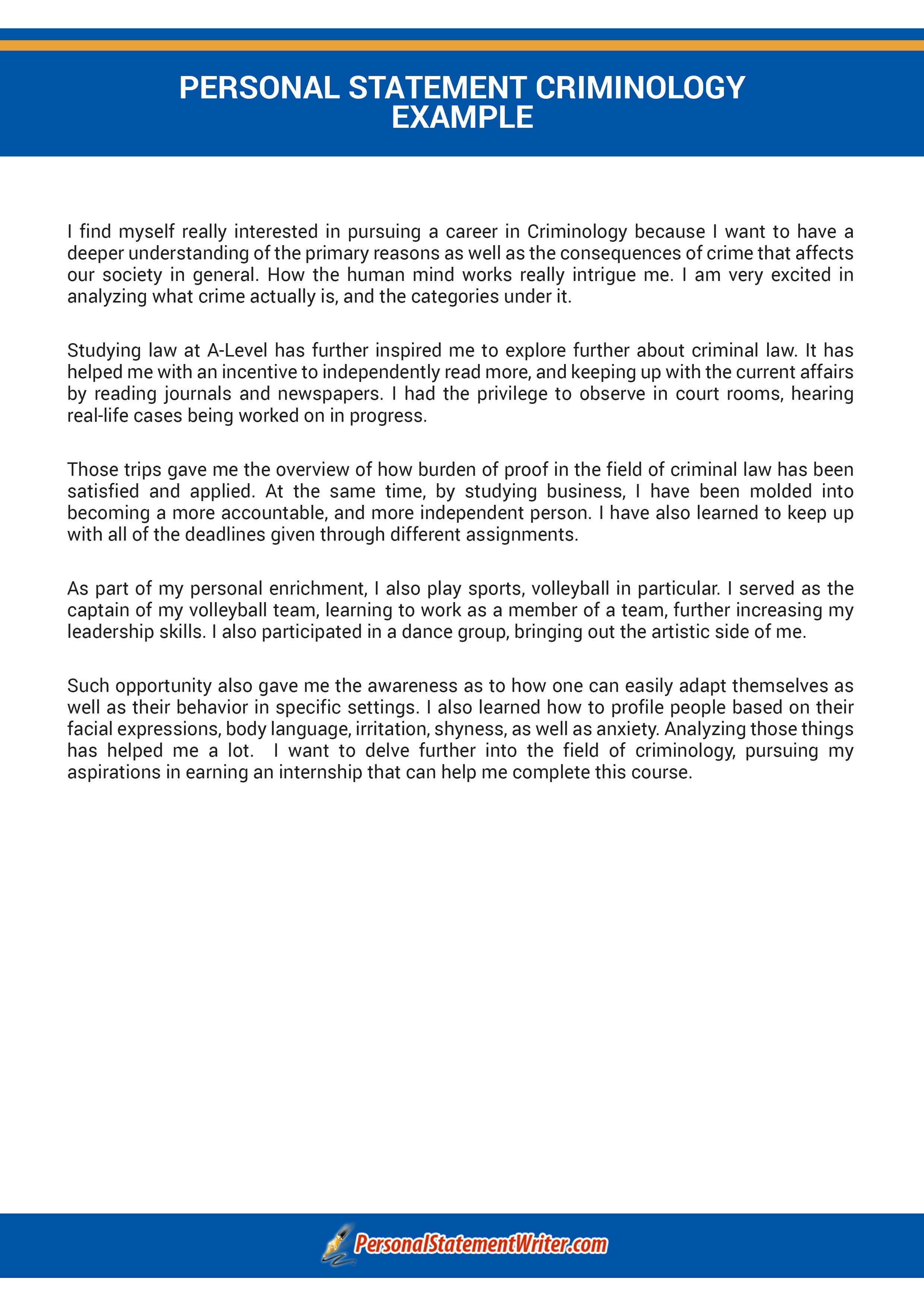Writing an Amazing Criminology Personal Statement With Our Help Writing an Amazing Criminology Personal Statement With Our Help
