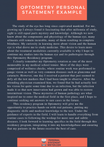 optometry personal statement example