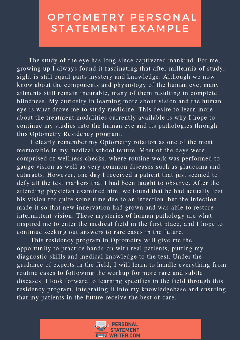 optometry personal statement example 