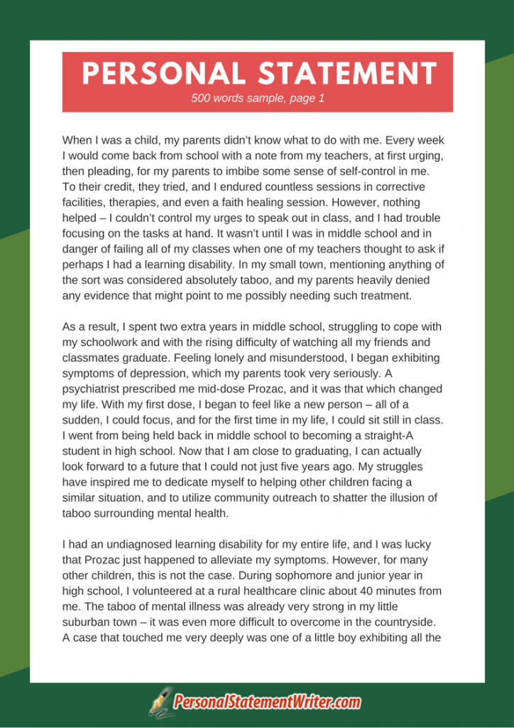 microsoft word personal statement template