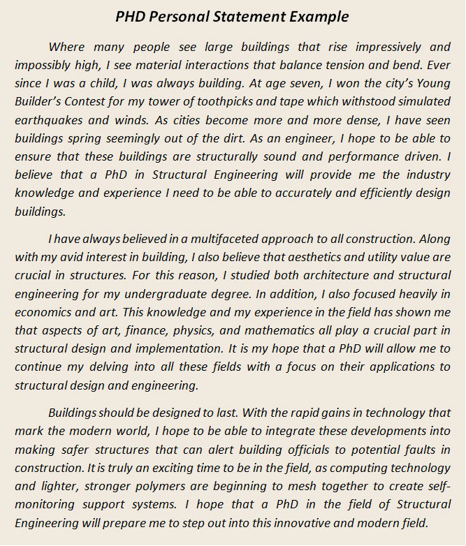 quantity surveying personal statement msc