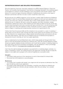 travel and tourism personal statement sample