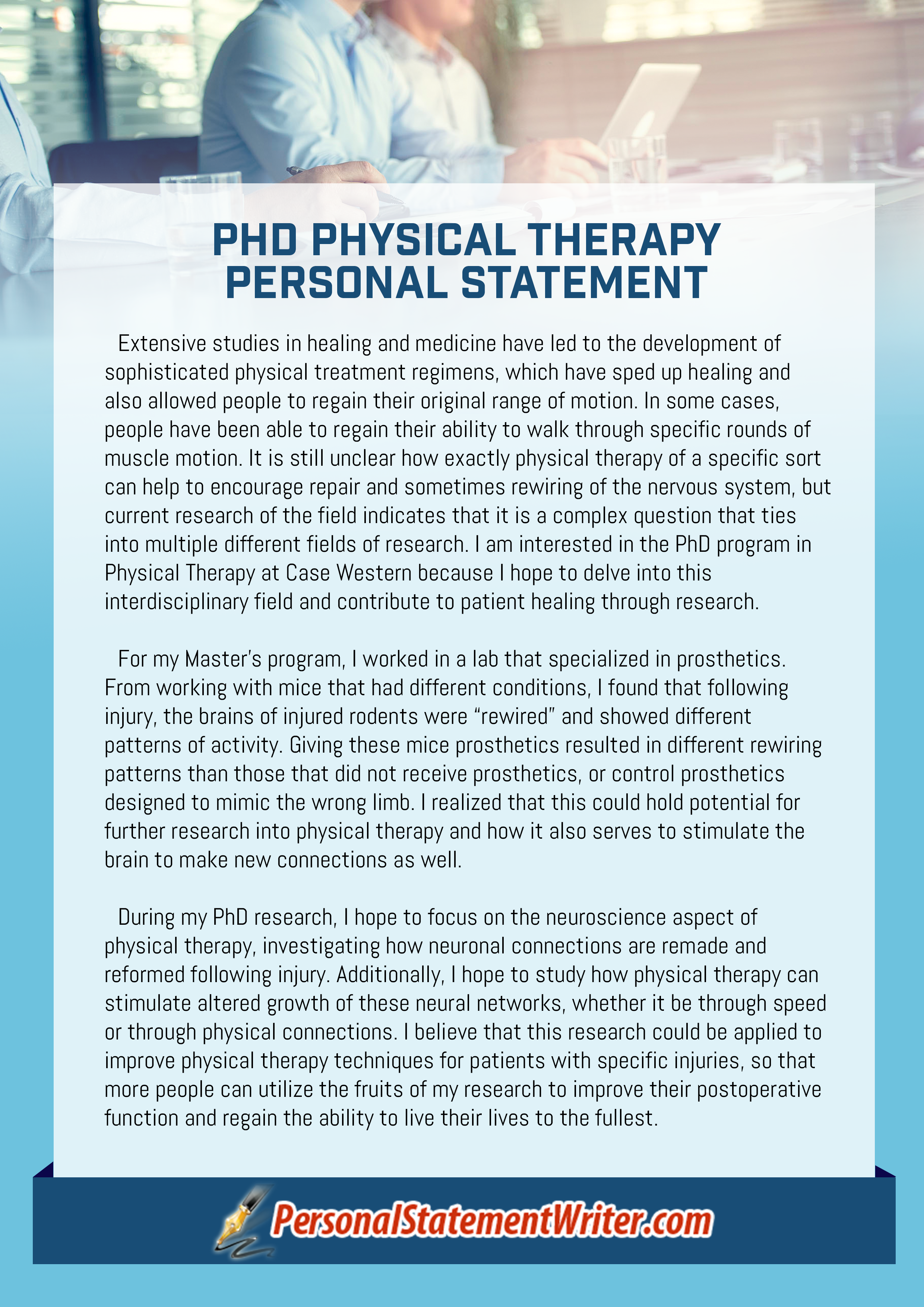 Physiotherapy personal statement