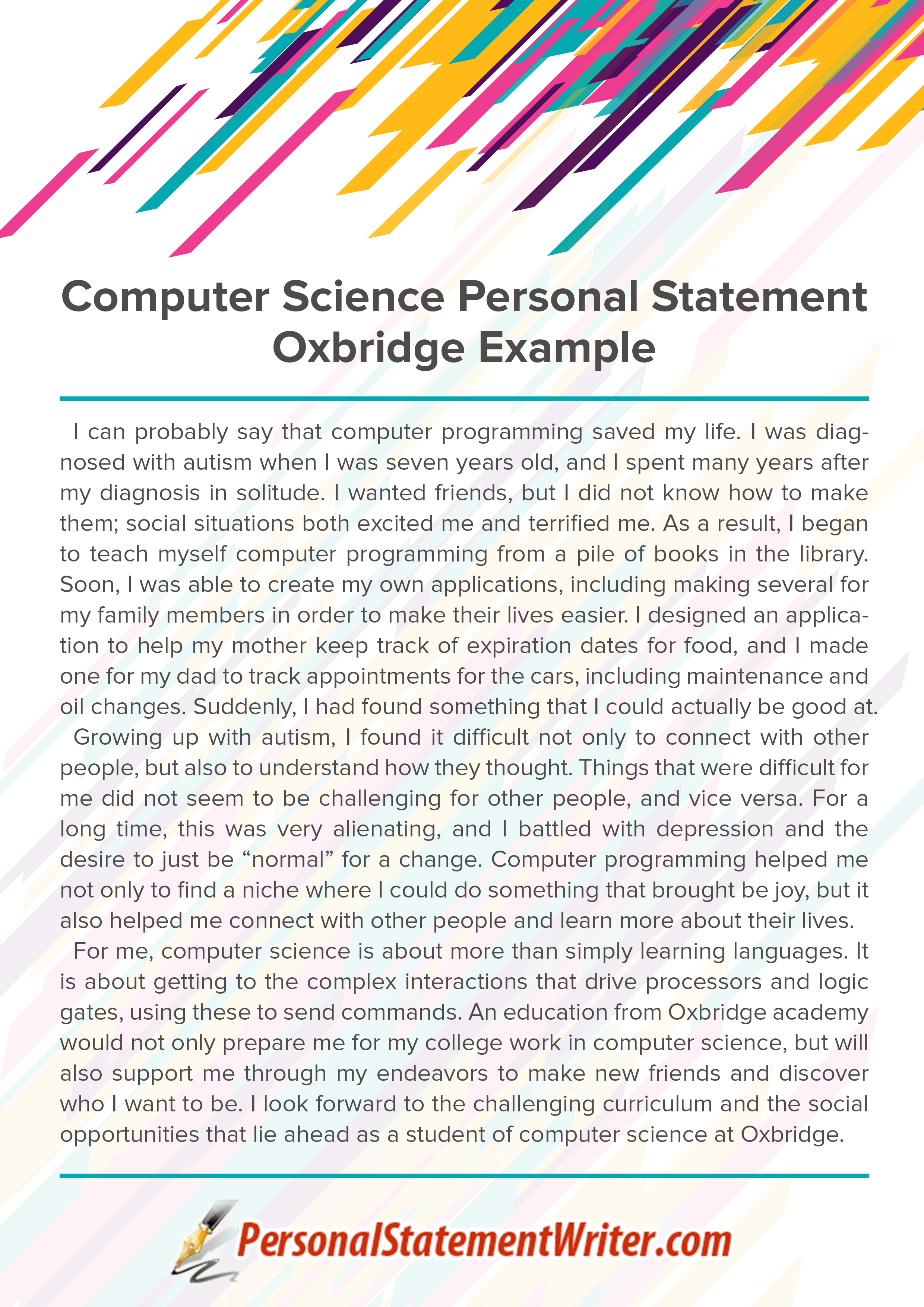 msc computer science personal statement