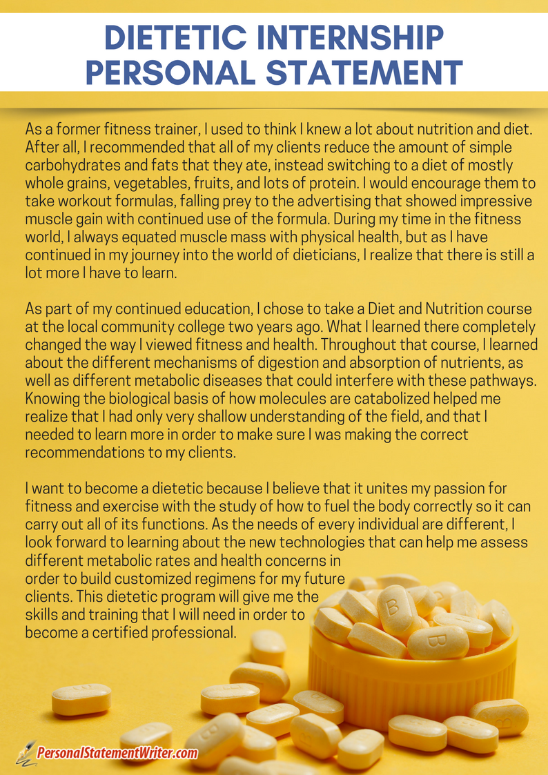 personal statement of dietitian