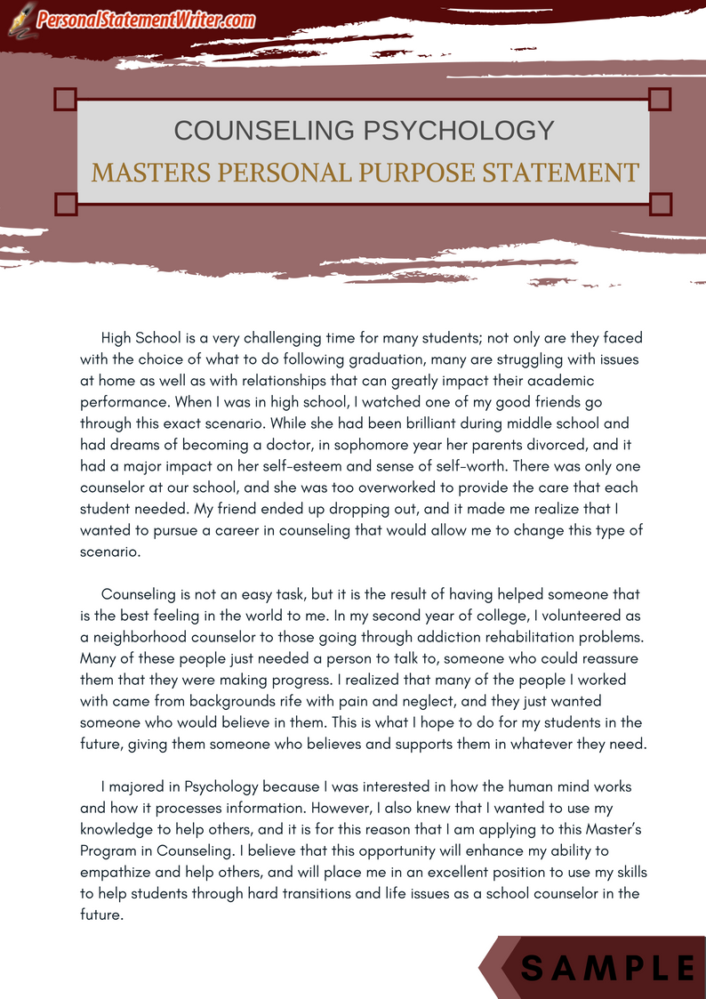 clinical psychology phd personal statement example