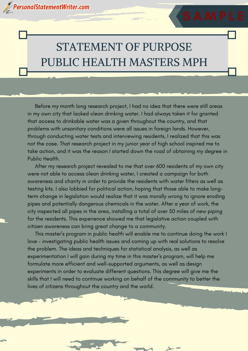 personal statement public health sample