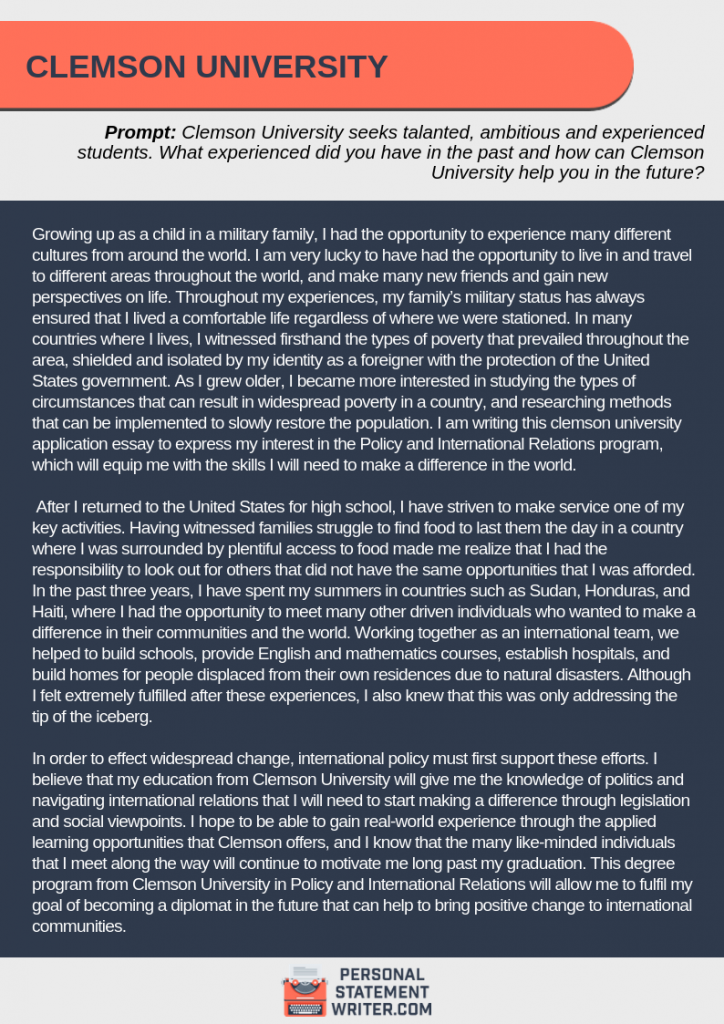 Essay for college admission sample picture