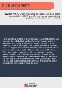 rice mba essay rice mba essay