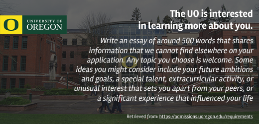 university of Oregon essay advice