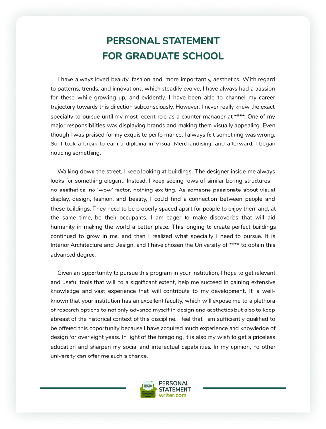 personal statement for graduate school sample essays social work