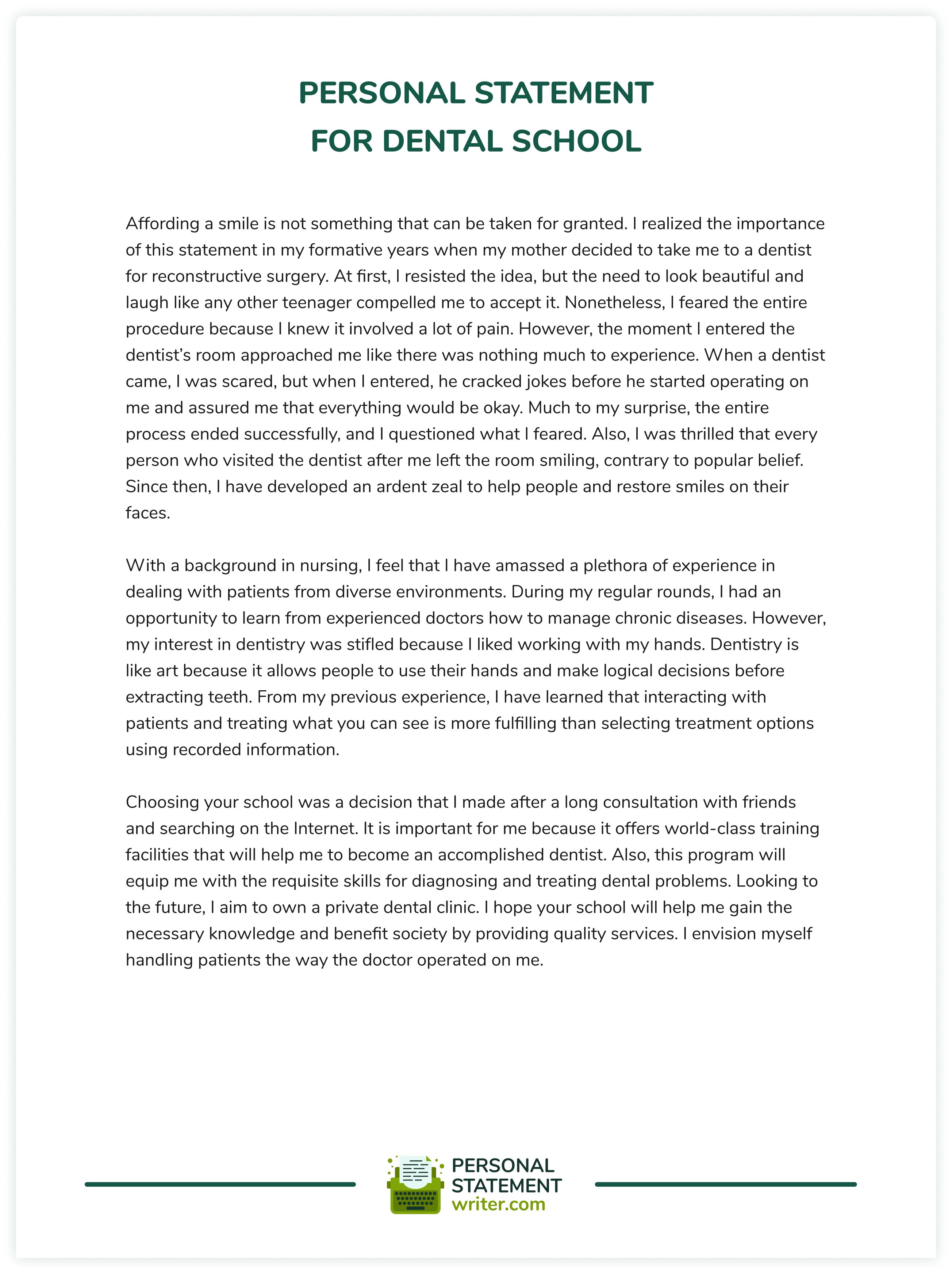 personal statement for business student