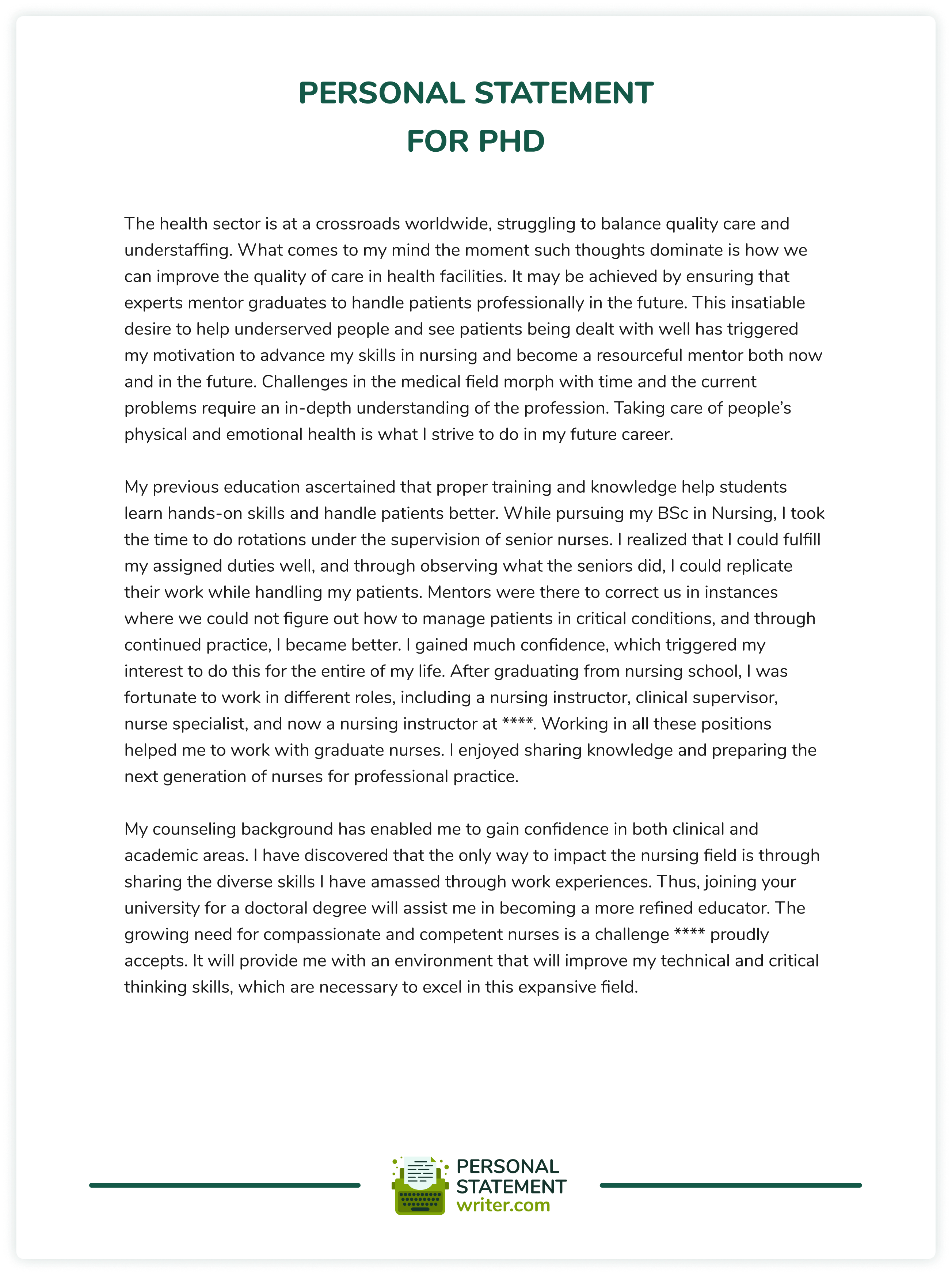 personal statement political science