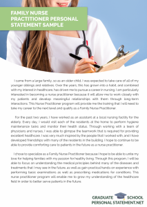family nurse practitioner personal statement sample
