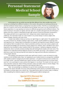 personal statement medical school sample